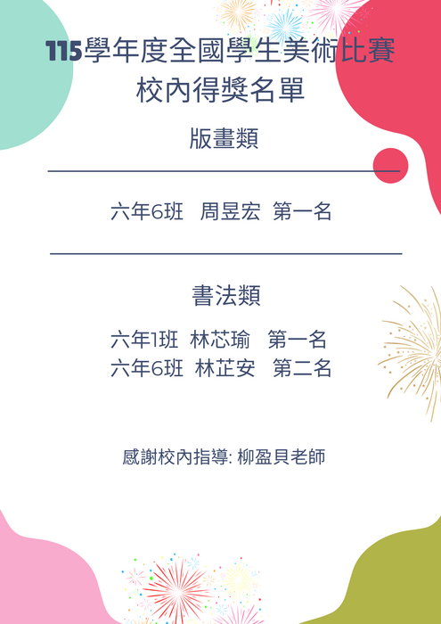 版畫與水墨得獎名單